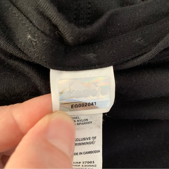 Diadora Black Mesh Sheer Sleeve Black Baseball Tee - Picture 6 of 8